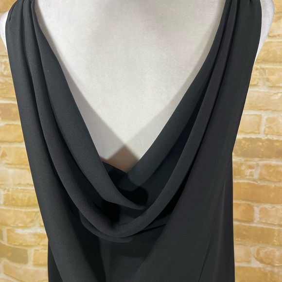 Laundry by Shelli Segal Black Low Draped Back Dress Size 8 - Picture 2 of 5